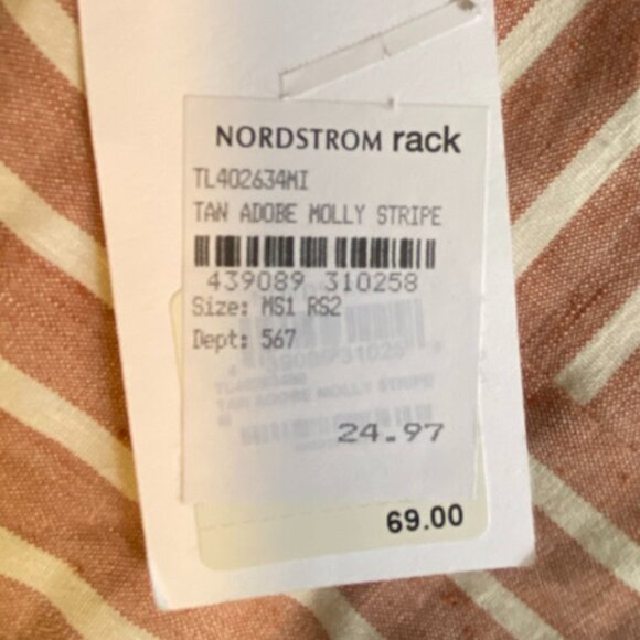 NWT Leith Romper Spaghetti Strap Pink White Stripes / Size M Tall - Picture 4 of 5